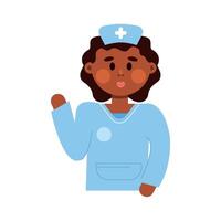 afro female nurse vector