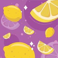 whole and slice lemon vector