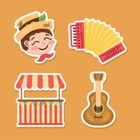 four festa junina icons vector