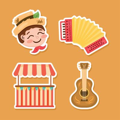 four festa junina icons