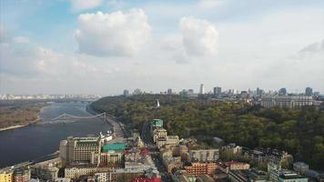 Aerial view of historic Podil neighborhood in Kyiv, Ukraine video