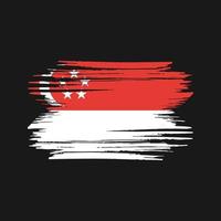 trazos de pincel de bandera de singapur. bandera nacional vector