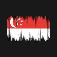 trazos de arbusto de bandera de singapur. bandera nacional vector