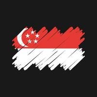 cepillo de bandera de singapur. bandera nacional vector