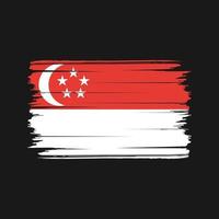 vector de pincel de bandera de singapur. bandera nacional