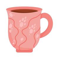 pink ceramic mug vector