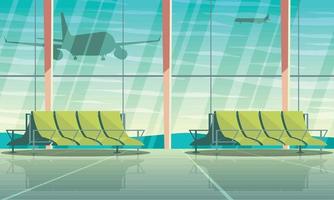 airport waiting room place vector