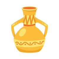 golden egyptian jar pot vector