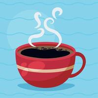 coffee in red cup vector