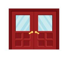 wooden door double vector