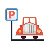 front car with parking signal vector