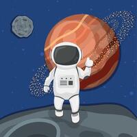 spaceman walking in the space vector