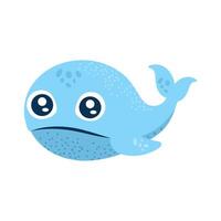 cute whale animal vector