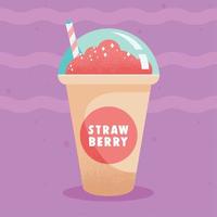 strawberry bubble milk tea vector