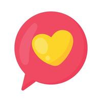 heart in speech bubble vector