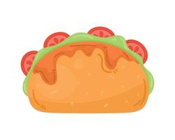 taco with tomatoes vector