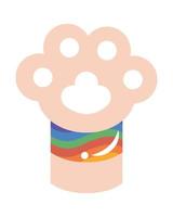 pet paw with lgtbi wristband vector