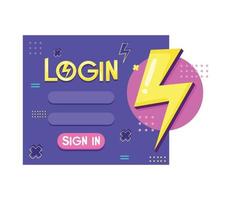 login template with thunder vector