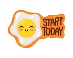 egg fried start today vector