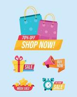 five sale commercial tags vector