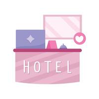 pink hotel reception vector