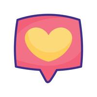 speech bubble with heart vector