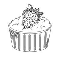 strawberries with cream vector