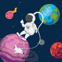 spaceman floating in the space vector