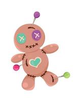 voodo doll with needles vector