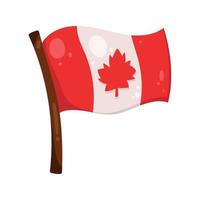 bandera canadiense en el poste vector