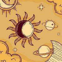 astrology pattern in golden background vector