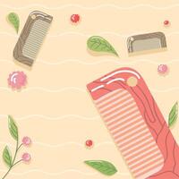 reusable combs and leafs vector