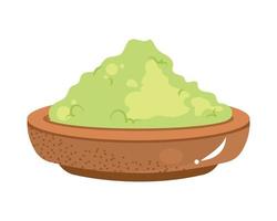 matcha en plato de madera vector