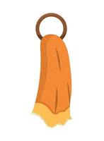 orange bathroom towel hanging vector