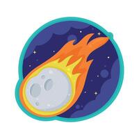 meteorite space outer sticker vector