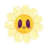 hippie flower emoticon vector