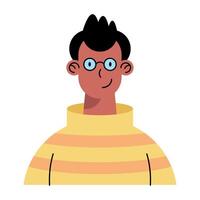 young man with eyeglasses vector