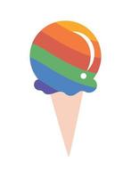 ice cream with lgtbi flag vector