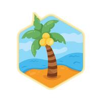 beach palm badge vector