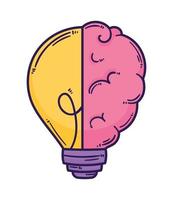 bulb with brain vector