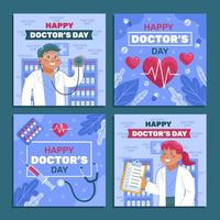 diseño de tarjetas del día nacional del médico vector