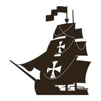 caravel sailboat silhouette vector