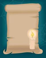 halloween papyrus with candle vector