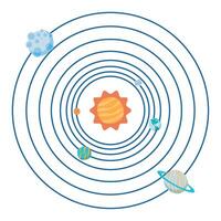 solar system space outer vector