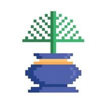 houseplant pixel art style vector