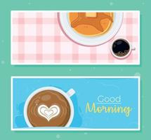 two good morning cards vector