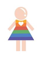 mujer con vestido lgtbi vector