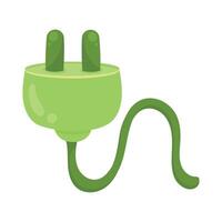 green ecology energy plug vector