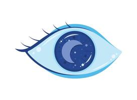 ojo humano con luna vector