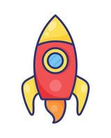 red rocket startup vector